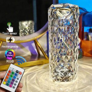 Crystal Diamond Table Lamp, 16 colors